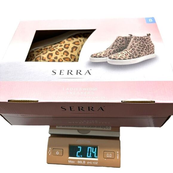 Serra Womens Leopard Wedge Heel High-Top Sneakers Size 8 - Picture 11 of 11